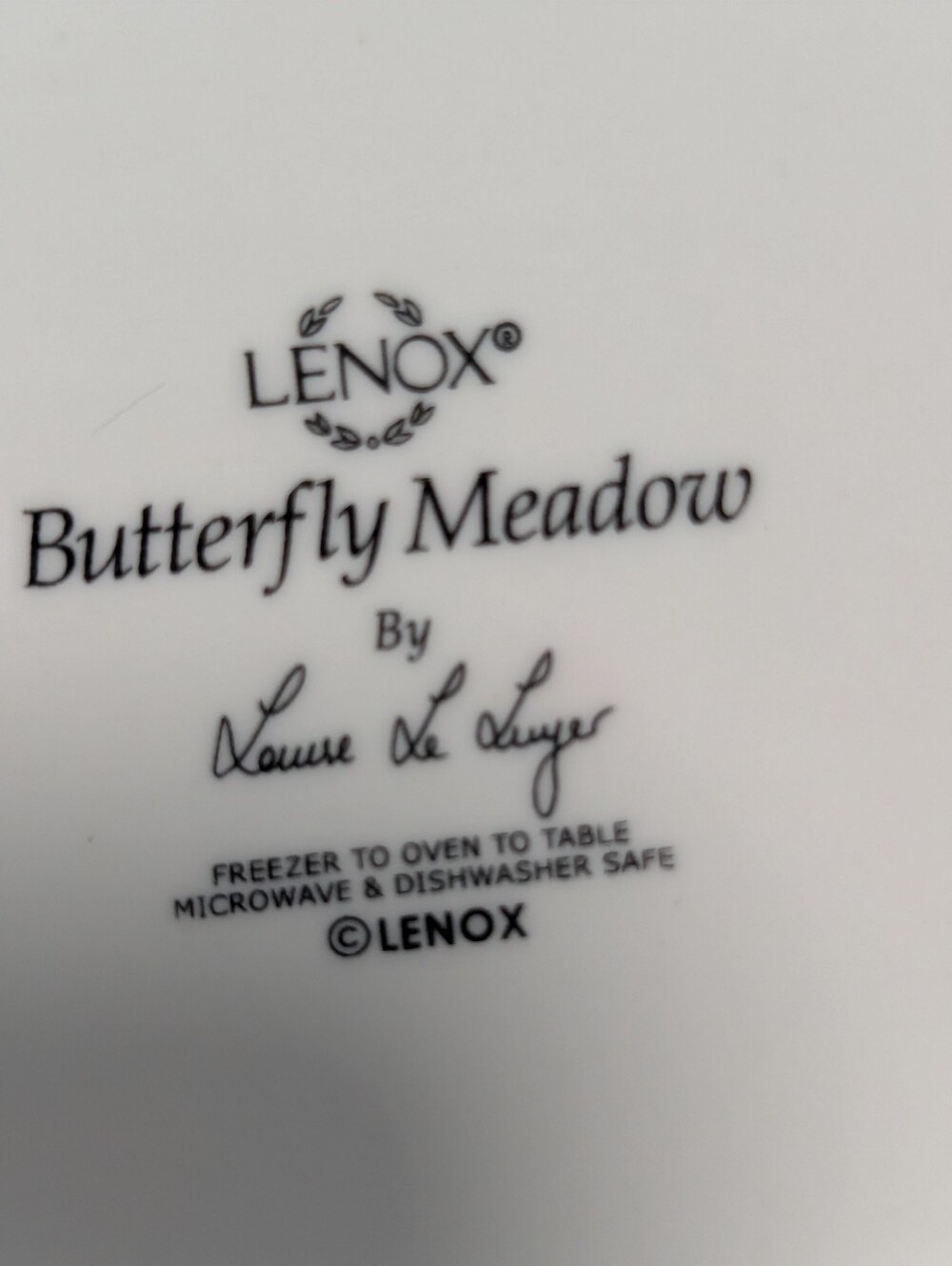 Vintage Lenox Butterfly Meadow Gravy Boat & Matching Under Plate Cottagecore - Picture 5 of 9